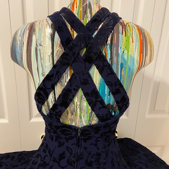 SUSAN ROSELLI for VIJACK  Embossed Velvet Cocktail Dress - Picture 8 of 14